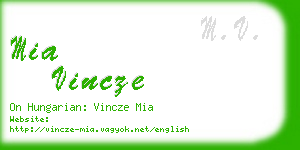 mia vincze business card